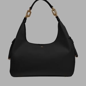 Donna Karan Black Shoulder Bag with Gold Accents